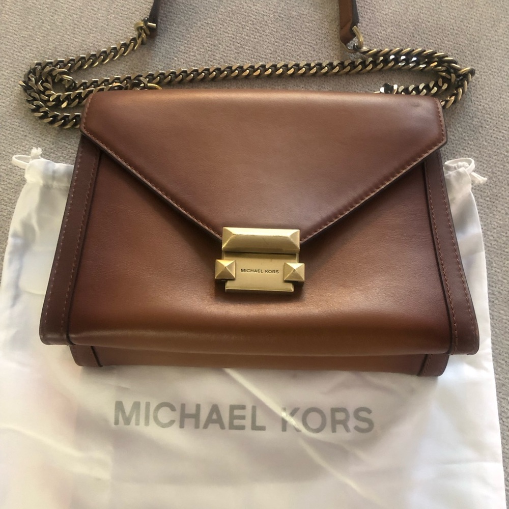 Michael Kors Brown Crossbody Bag with Gold Hardware